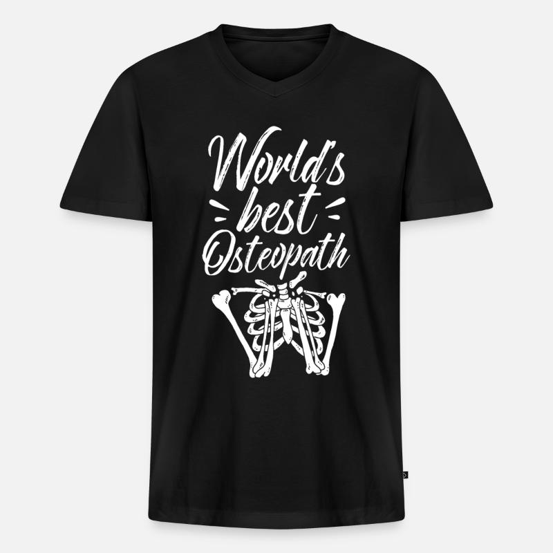 Weltbester Osteopath Osteopathie Osteopathin Beruf - Männer Premium Bio T-Shirt mit V-Ausschnitt - Schwarz
