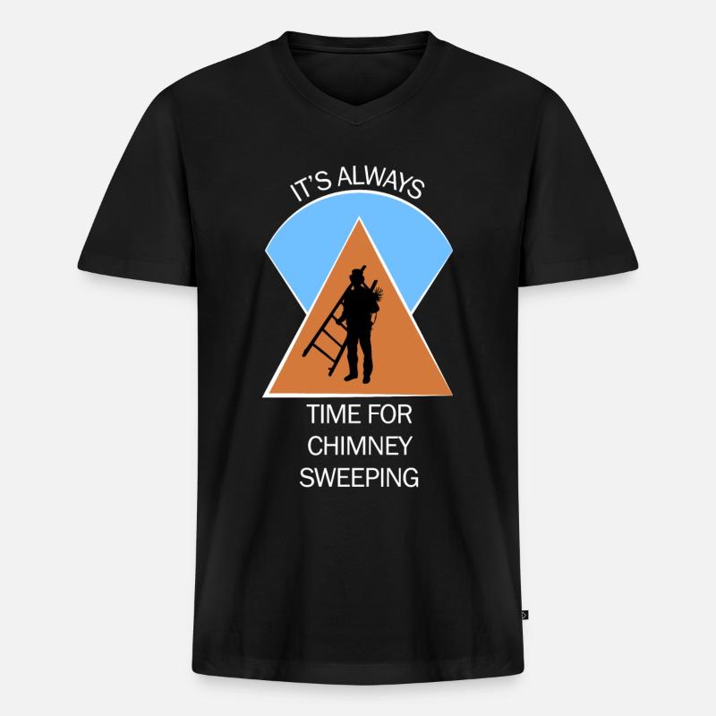 Schornsteinfeger Schlotfeger - Männer Premium Bio T-Shirt mit V-Ausschnitt - Schwarz