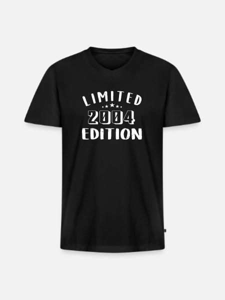 Birthday 2004 Limited Edition 2004 - Men's Premium Organic T-shirt with V-neck - black