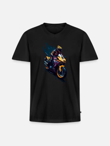 Sport motorcycle - Men's Premium Organic T-shirt with V-neck - black