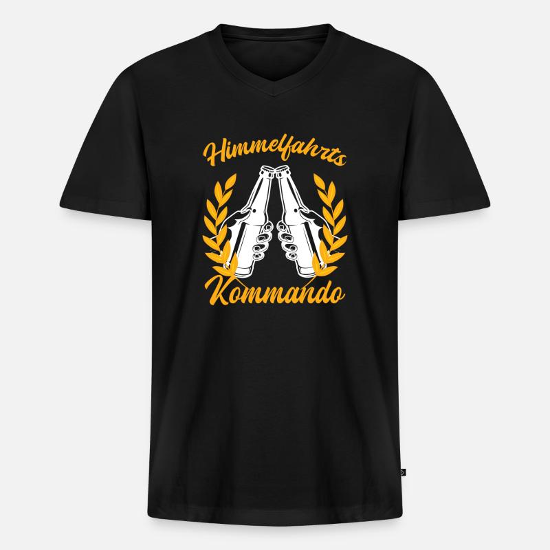Himmelfahrtskommando lustiger Spruch - Männer Premium Bio T-Shirt mit V-Ausschnitt - Schwarz