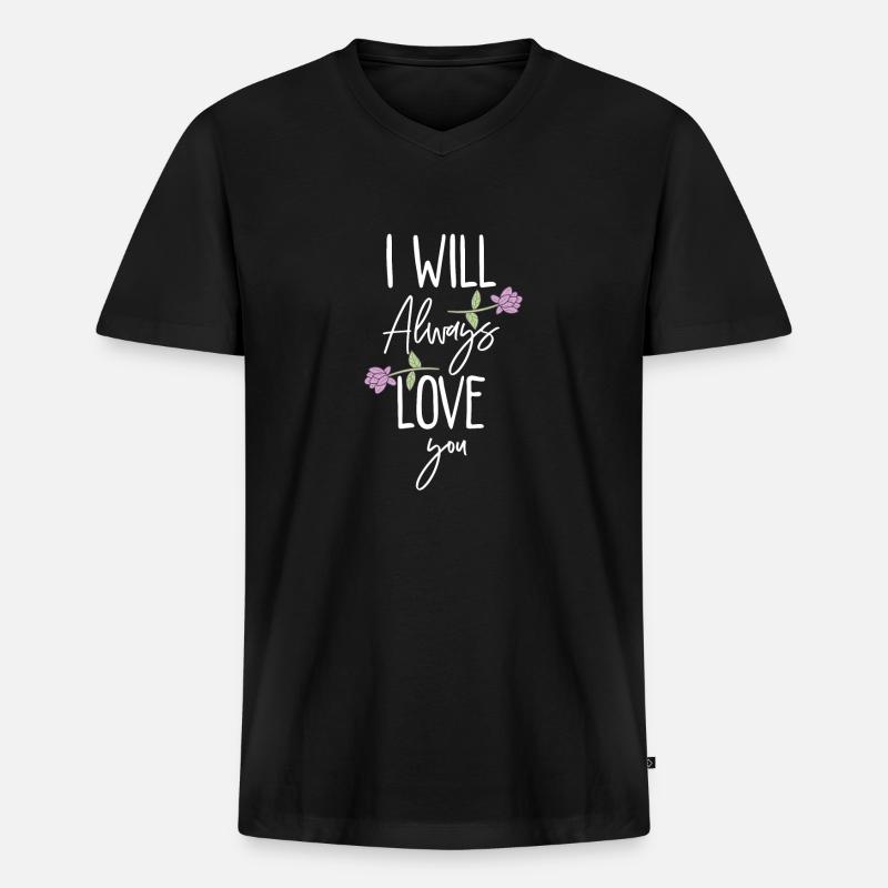 romantischer Liebesbeweis - Männer Premium Bio T-Shirt mit V-Ausschnitt - Schwarz