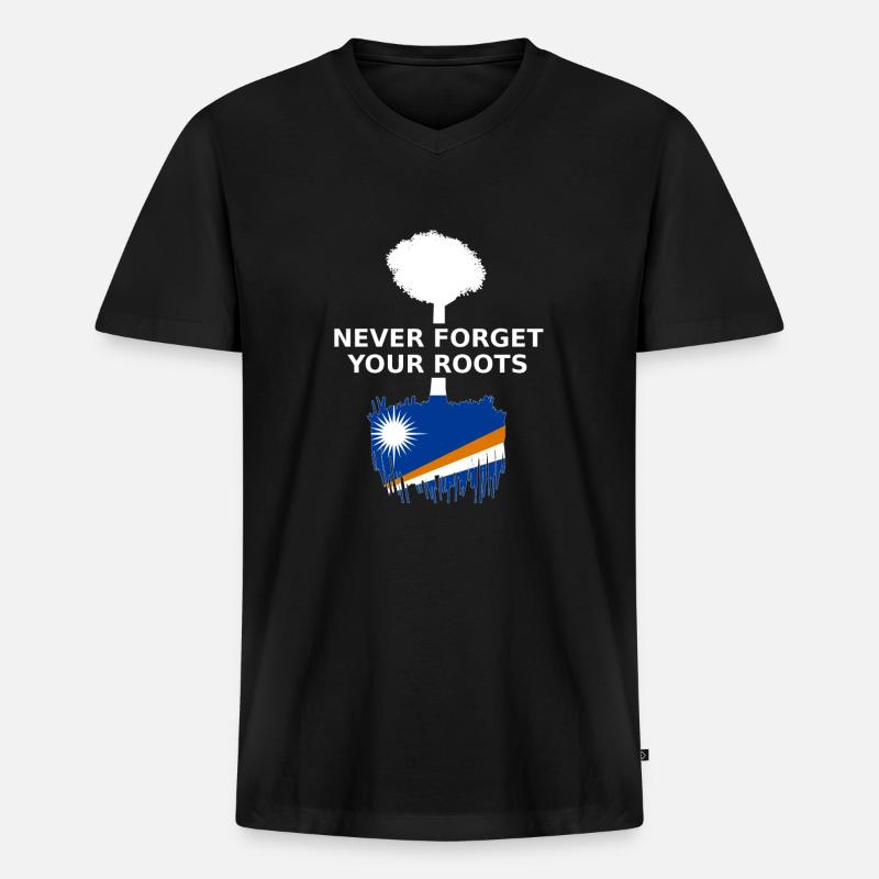 Marshallinseln Roots Marshall Islands - Männer Premium Bio T-Shirt mit V-Ausschnitt - Schwarz