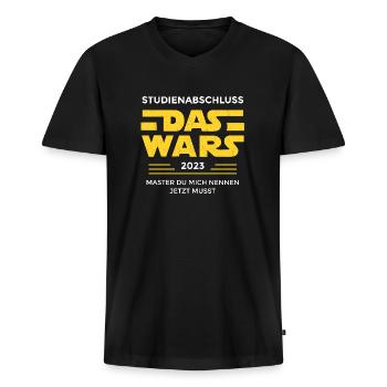 Studium Master Abschluss 2023 das wars Geschenk - Männer Premium Bio T-Shirt mit V-Ausschnitt - Schwarz - Vorne - Nico (187cm)