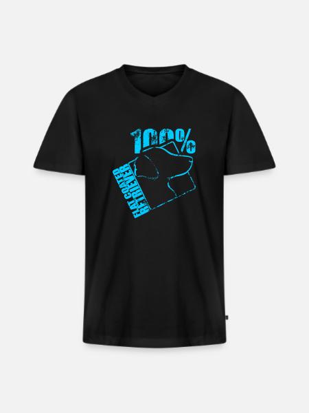 FLAT COATED RETRIEVER 100 - Men's Premium Organic T-shirt with V-neck - black