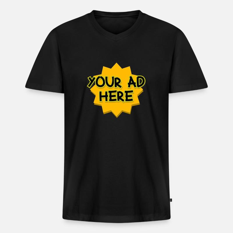 your ad here - Männer Premium Bio T-Shirt mit V-Ausschnitt - Schwarz