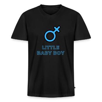 Baby Announcement Pregnancy - Boy - Surprise - Men's Premium Organic T-shirt with V-neck - black - Front - Nico (187cm)