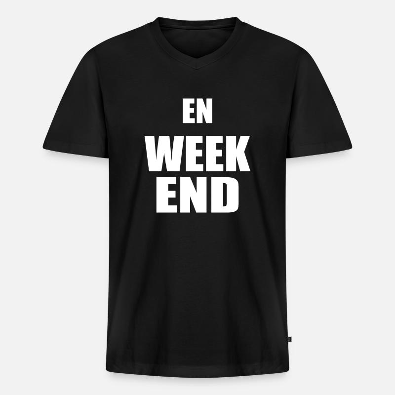 Am Wochenende - Männer Premium Bio T-Shirt mit V-Ausschnitt - Schwarz