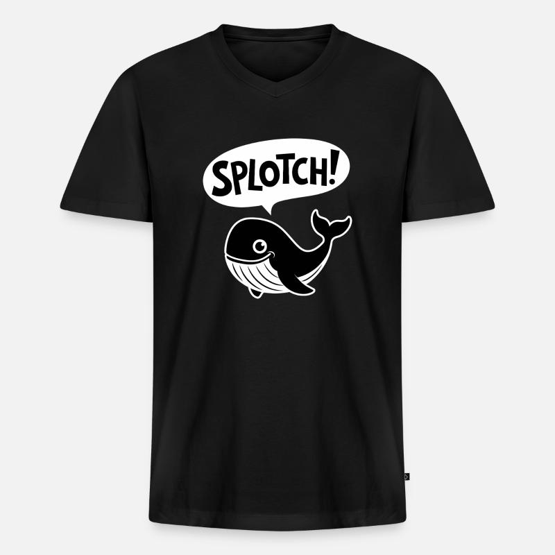 Fleck! - Lustiger Wal - Männer Premium Bio T-Shirt mit V-Ausschnitt - Schwarz
