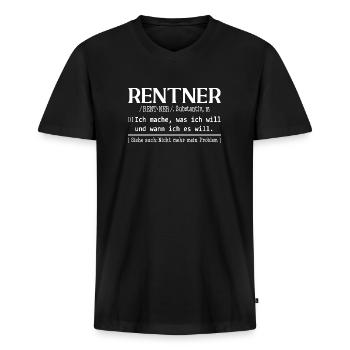 Rentner Duden Definition - Männer Premium Bio T-Shirt mit V-Ausschnitt - Schwarz - Vorne - Nico (187cm)