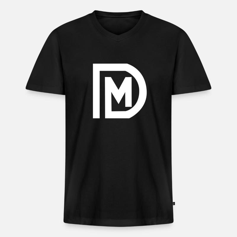 DM LOGO - Männer Premium Bio T-Shirt mit V-Ausschnitt - Schwarz