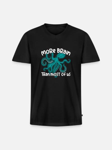 Smart Octopuses - Big Octopu - Men's Premium Organic T-shirt with V-neck - black