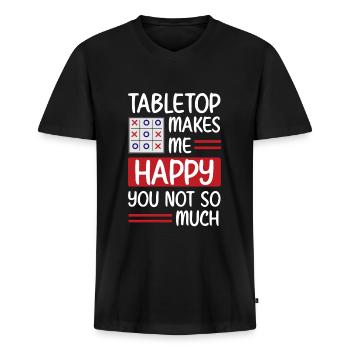 Brettspiel Brettspieler Kartenspiel - Männer Premium Bio T-Shirt mit V-Ausschnitt - Schwarz - Vorne - Nico (187cm)