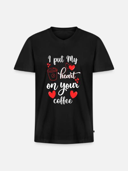 Barista Morning Muffle Bar - Men's Premium Organic T-shirt with V-neck - black