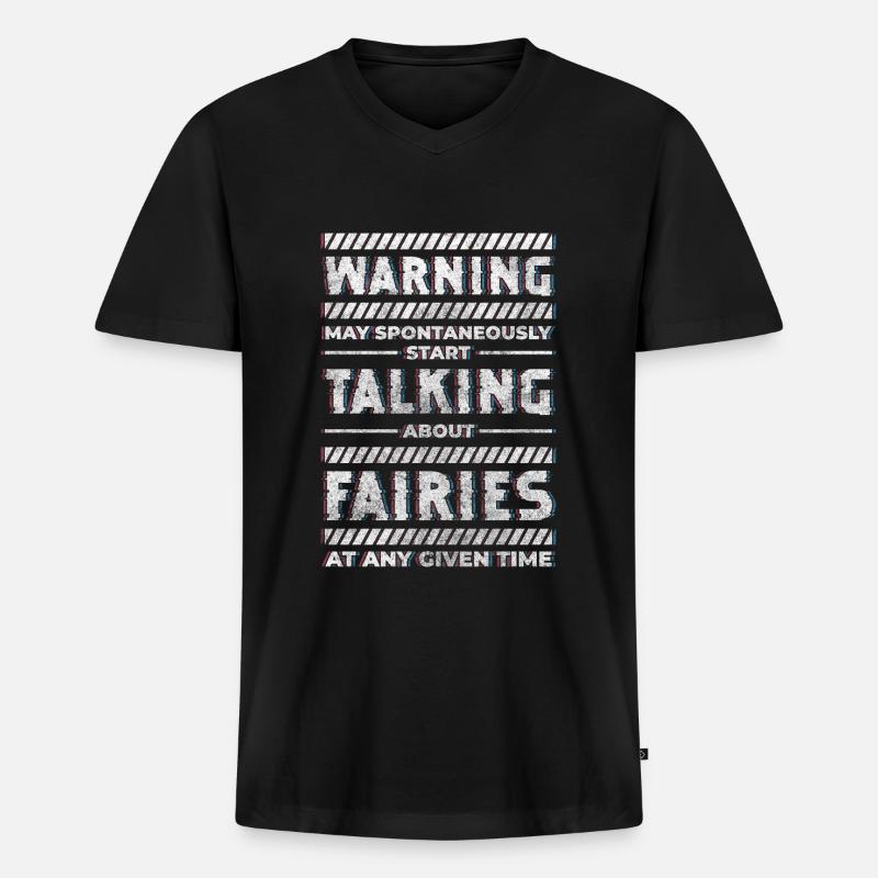 Fee Träume Mädchen Tochter - Männer Premium Bio T-Shirt mit V-Ausschnitt - Schwarz