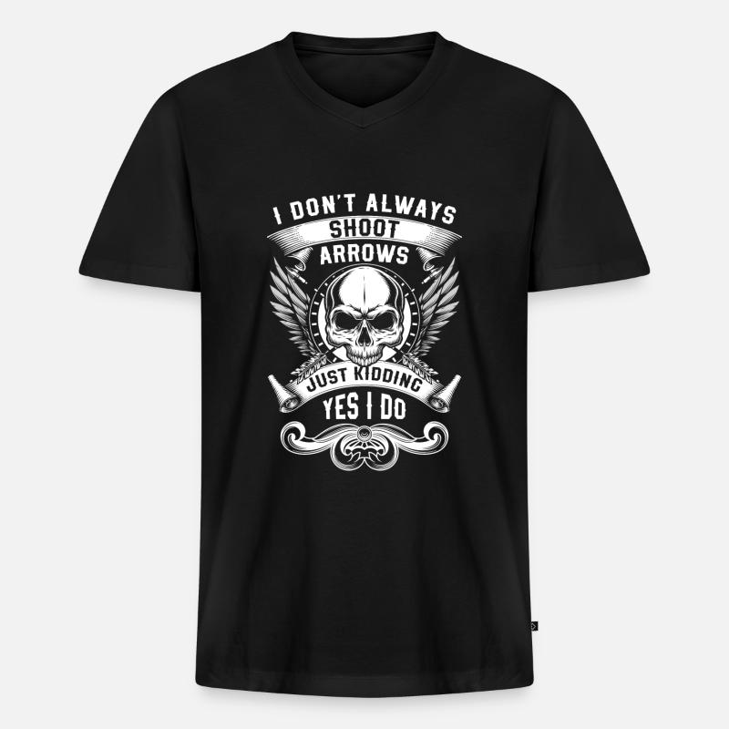 Bogenschießen Armbrust Treffer - Männer Premium Bio T-Shirt mit V-Ausschnitt - Schwarz