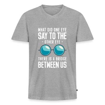Eyewear Opticians - Men's Premium Organic T-shirt with V-neck - heather grey - Front