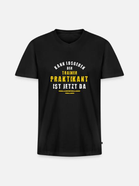 Trainer Praktikant Training Praktikum - Männer Premium Bio T-Shirt mit V-Ausschnitt - Schwarz