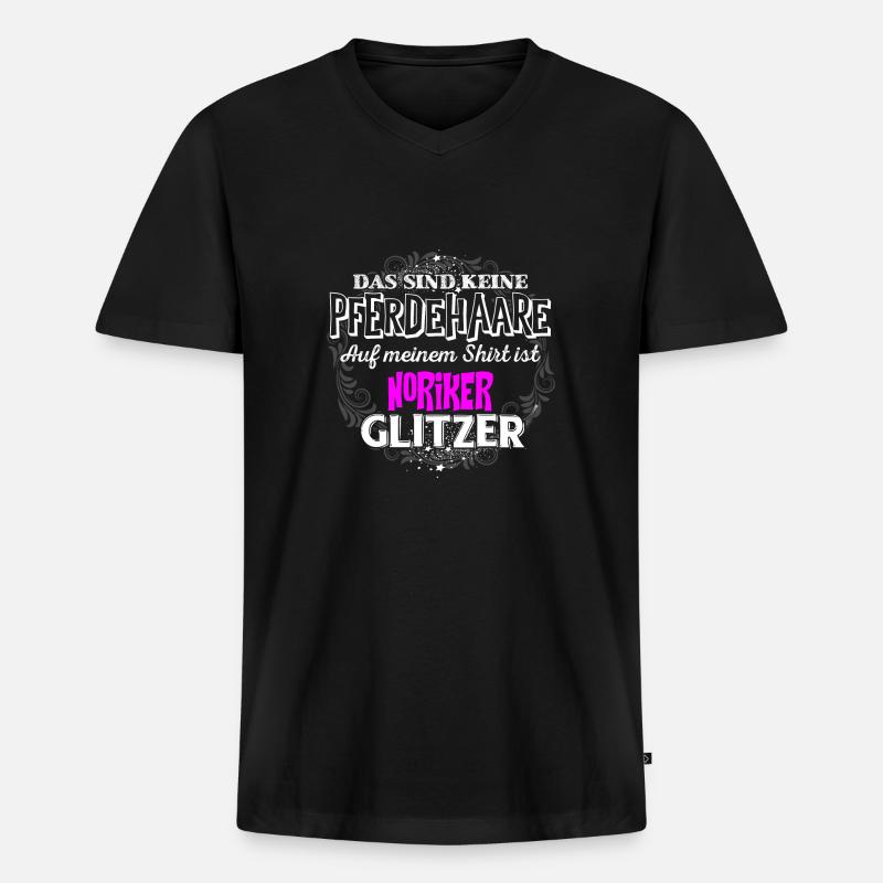 NORIKER - Glitzer - Männer Premium Bio T-Shirt mit V-Ausschnitt - Schwarz
