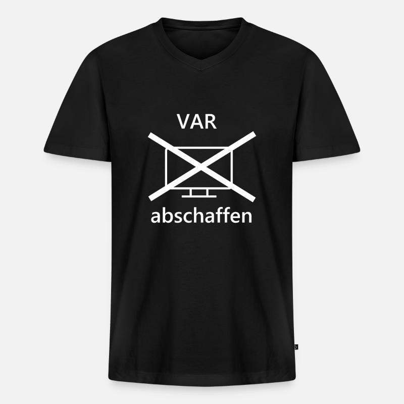 VAR abschaffe - Männer Premium Bio T-Shirt mit V-Ausschnitt - Schwarz