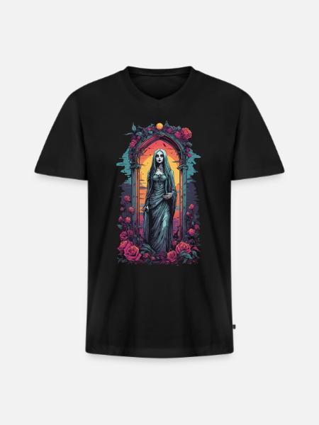 Occult Gothic Aesthetic Retro Wave Streetwear - Men's Premium Organic T-shirt with V-neck - black
