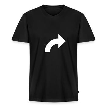 Pfeil - Männer Premium Bio T-Shirt mit V-Ausschnitt - Schwarz - Vorne - Nico (187cm)