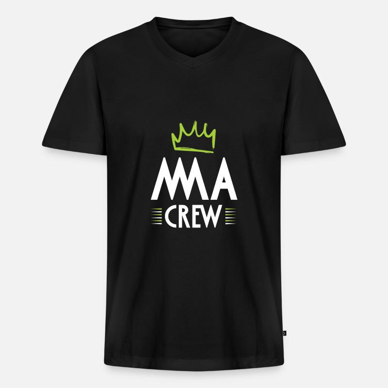 Mma Crew - Männer Premium Bio T-Shirt mit V-Ausschnitt - Schwarz