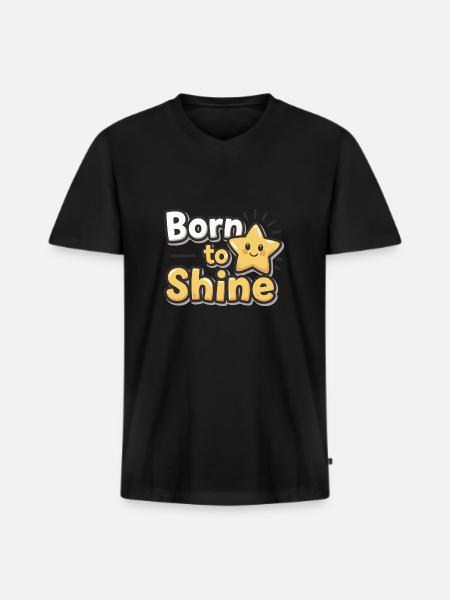 Né pour briller – Strahlender Stern - T-shirt encolure en V Premium bio Homme - noir