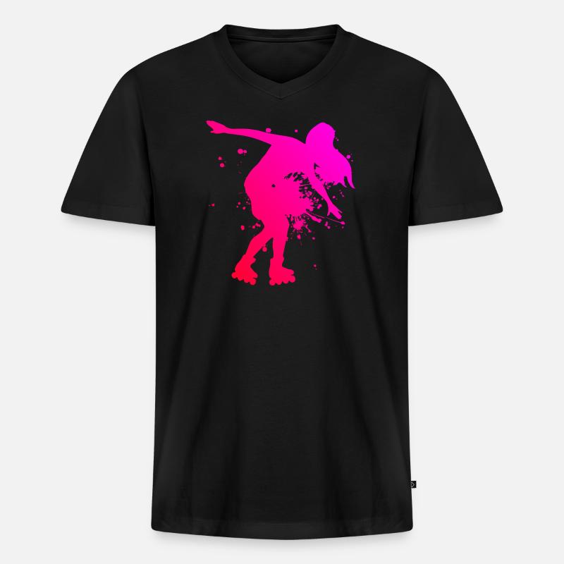 Herren Rollerskaten Roller Skates Rollerskate - Männer Premium Bio T-Shirt mit V-Ausschnitt - Schwarz
