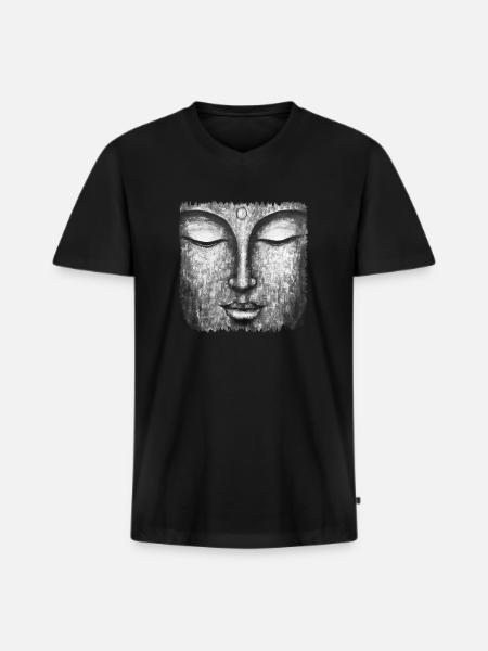 Bouddha - T-shirt encolure en V Premium bio Homme - noir