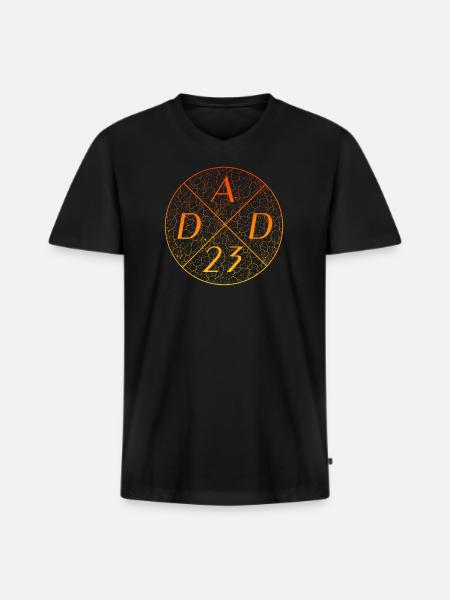 DAD 23 dad23 - Männer Premium Bio T-Shirt mit V-Ausschnitt - Schwarz