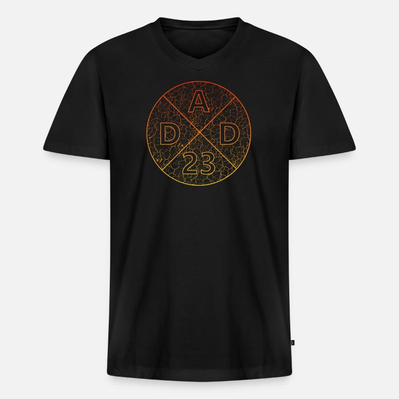 DAD 23 dad23 - Männer Premium Bio T-Shirt mit V-Ausschnitt - Schwarz