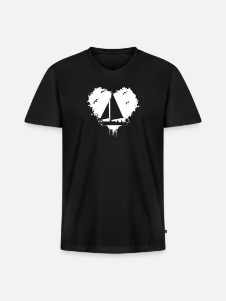 Segeln Sailing - Männer Premium Bio T-Shirt mit V-Ausschnitt - Schwarz