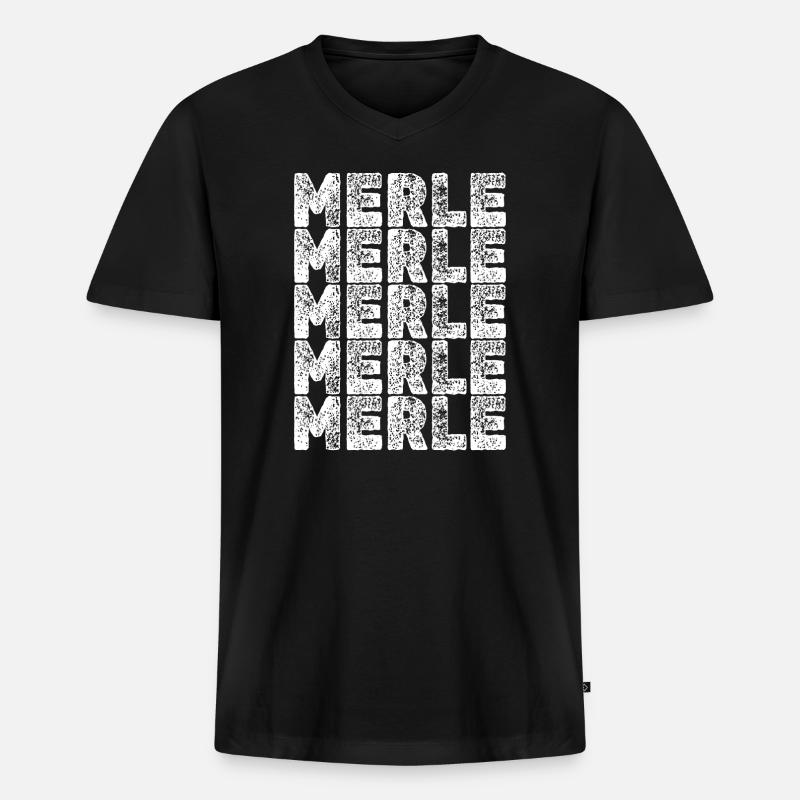 Held Merle - Männer Premium Bio T-Shirt mit V-Ausschnitt - Schwarz