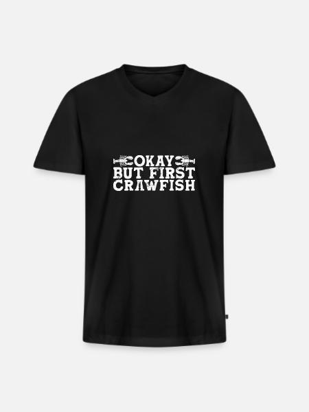 Langusten Languste - Männer Premium Bio T-Shirt mit V-Ausschnitt - Schwarz