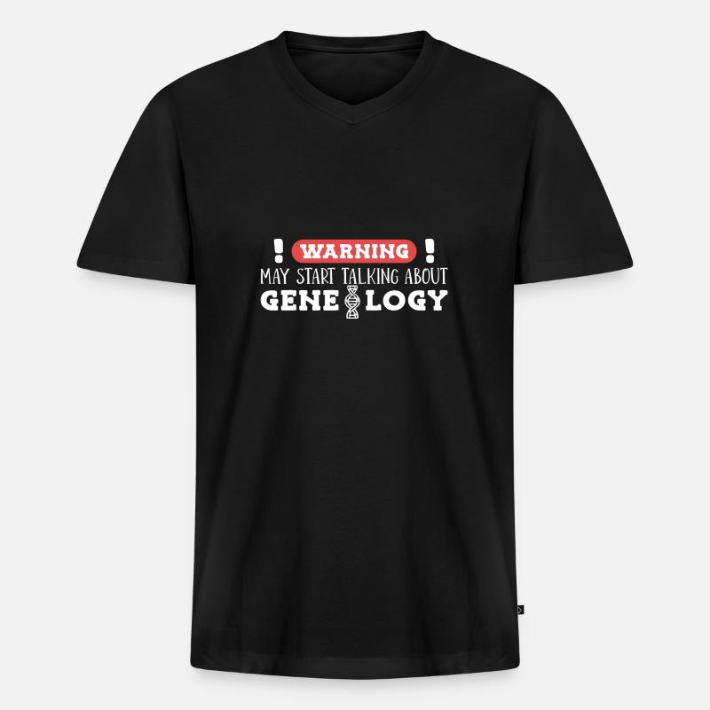 Ahnenforscher - Männer Premium Bio T-Shirt mit V-Ausschnitt - Schwarz