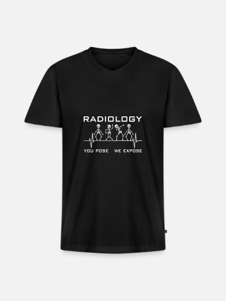 Radiology Dancing Skeletons - Men's Premium Organic T-shirt with V-neck - black