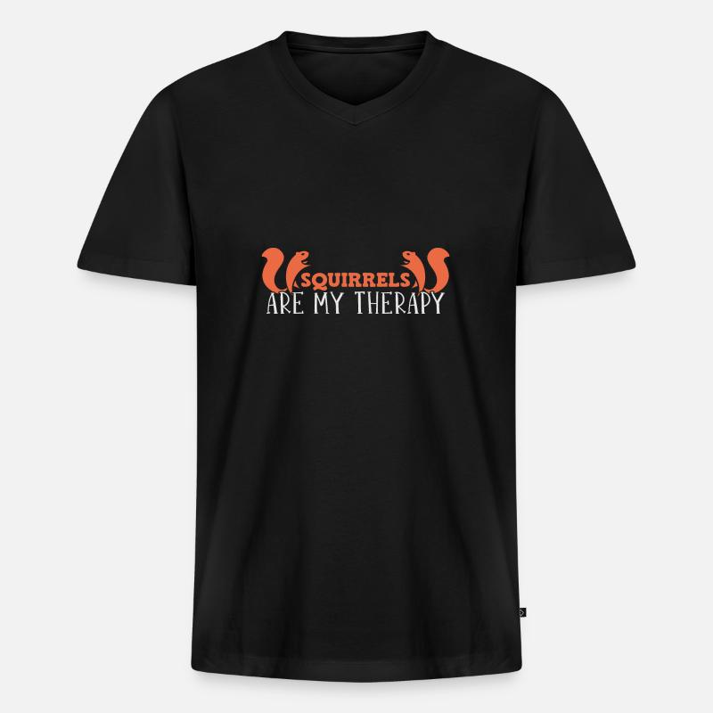 Eichhörnchen - Männer Premium Bio T-Shirt mit V-Ausschnitt - Schwarz