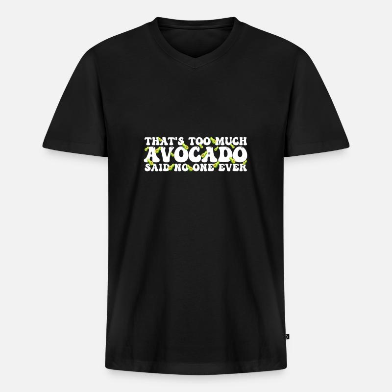 Avocado - Männer Premium Bio T-Shirt mit V-Ausschnitt - Schwarz