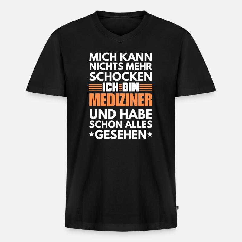 Nicht schockbarer Mediziner - Männer Premium Bio T-Shirt mit V-Ausschnitt - Schwarz
