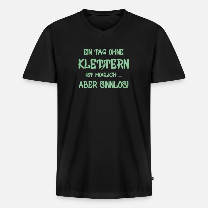 Kletterer Boulderer klettern bouldern - Männer Premium Bio T-Shirt mit V-Ausschnitt - Schwarz