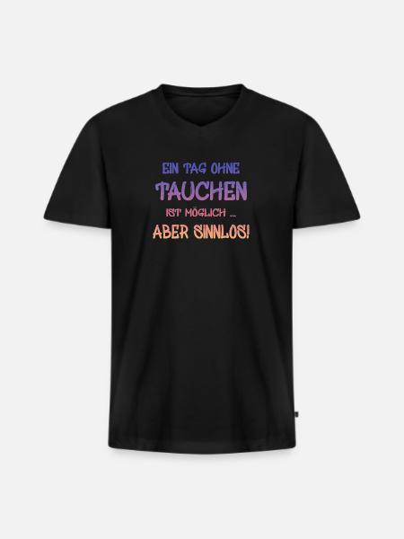 tauchen diving - Männer Premium Bio T-Shirt mit V-Ausschnitt - Schwarz