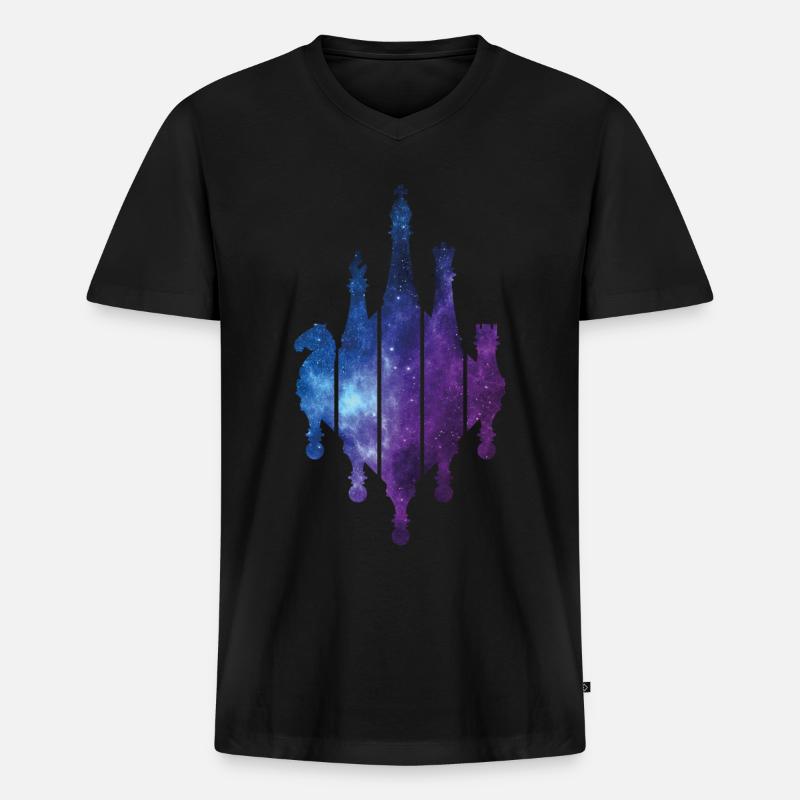 SCHACHSPIEL SCHACH - Männer Premium Bio T-Shirt mit V-Ausschnitt - Schwarz