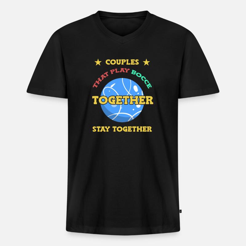 Boccia Boule Petanque - Männer Premium Bio T-Shirt mit V-Ausschnitt - Schwarz