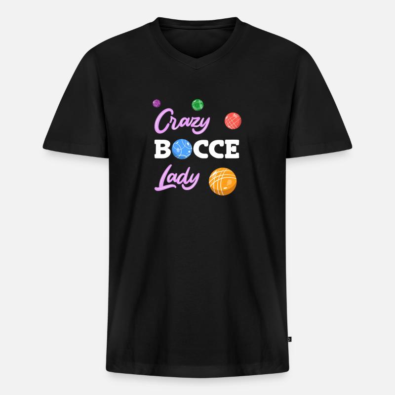 Boccia Boule Petanque - Männer Premium Bio T-Shirt mit V-Ausschnitt - Schwarz