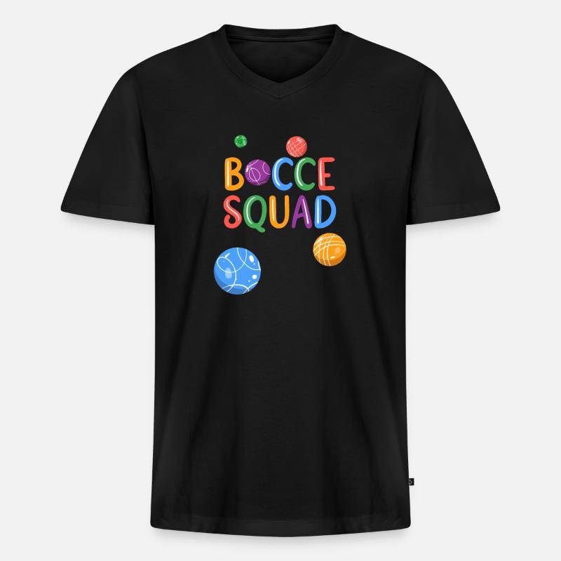 Boccia Boule Petanque - Männer Premium Bio T-Shirt mit V-Ausschnitt - Schwarz
