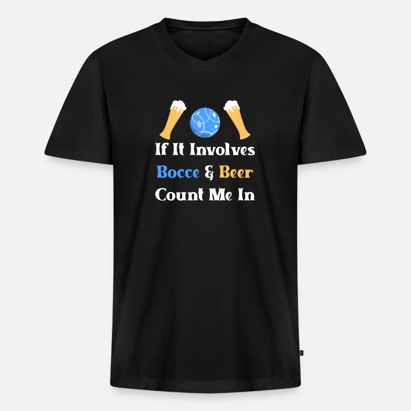 Boccia Boule Petanque - Männer Premium Bio T-Shirt mit V-Ausschnitt - Schwarz