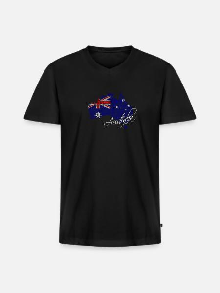 Australien - Australia - Männer Premium Bio T-Shirt mit V-Ausschnitt - Schwarz