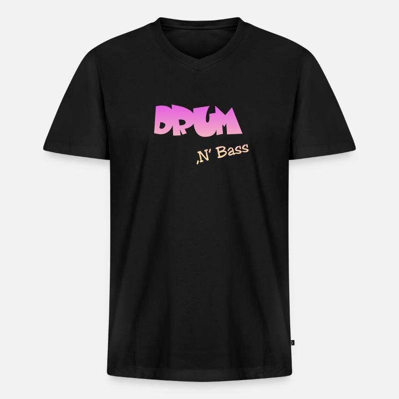 Drum n Bass, Techno, Minimal - Männer Premium Bio T-Shirt mit V-Ausschnitt - Schwarz