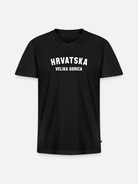 VELIKA GORICA Croatia Kroatien - Men's Premium Organic T-shirt with V-neck - black